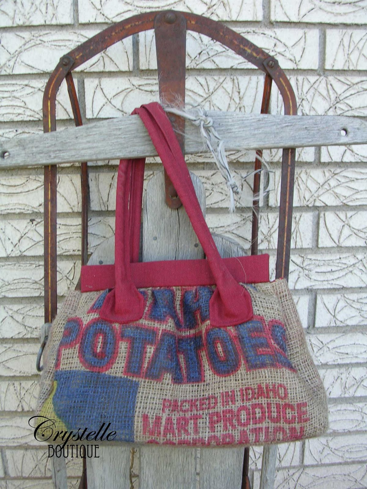 Potato Boutique Purses Made Out Of Feed Sacks