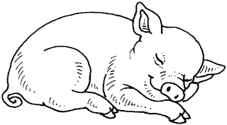 Dibujo de cerdo durmiendo para colorear Dibujo de cerdo durmiendo para colorear