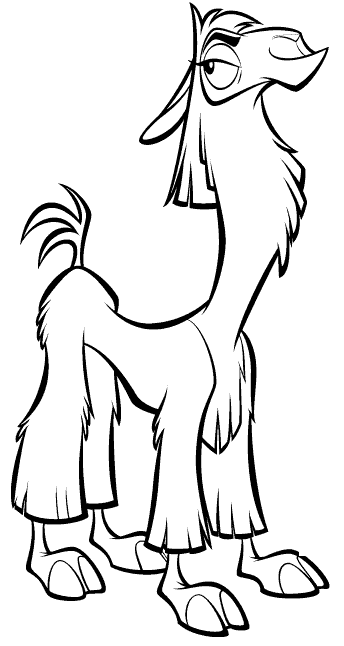 Dibujo de una llama para colorear o pintar Dibujo de una llama para colorear o pintar