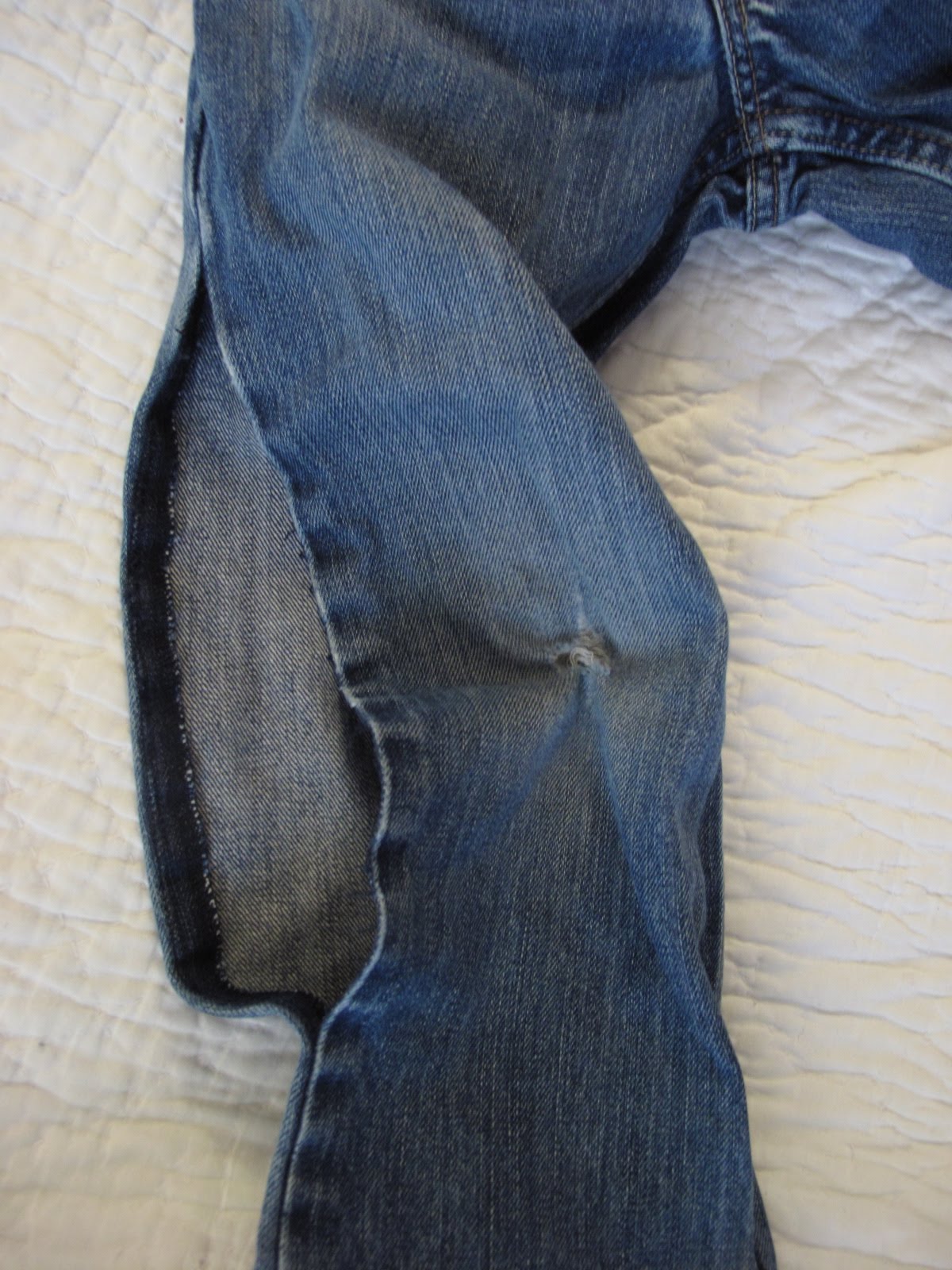 Resweater Tutorial Tuesday patching ripped jeans