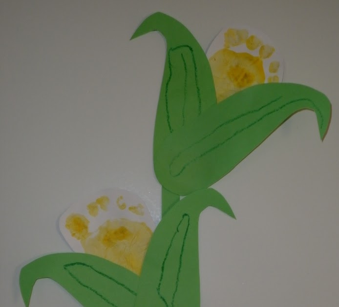 Preschool Crafts for Kids* Thanksgiving Footprint Indian Corn Craft