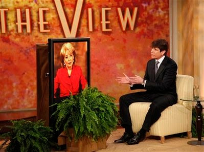 Gov. Rod Blagojevich speaks during an interview with Barbara Walters Monday, Jan. 26, 2009 on The View.