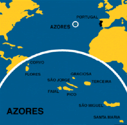Map showing Azores