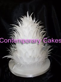 Feather effect stacked cake.