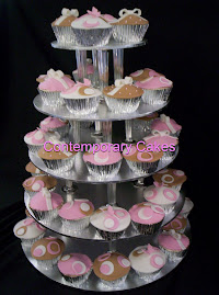 Retro Spots and Bows Cupcake Tower.