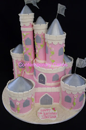 Fairytale pink castle cake.