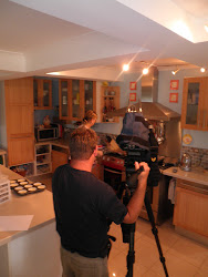 The filming of the baking of the cupcakes.