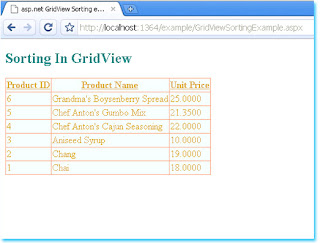 asp.net GridView Sorting