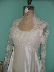 vintage wedding dress on vintage dress form