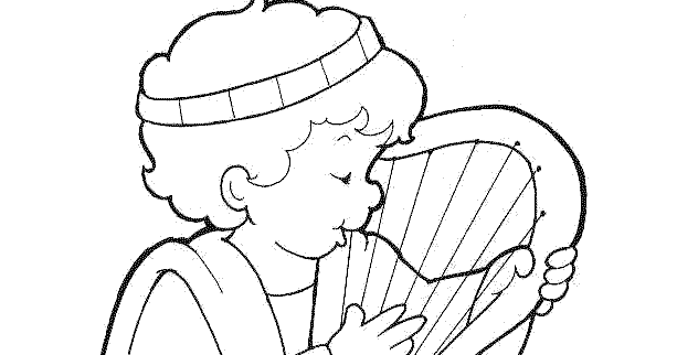 para colorir davi tocava harpa