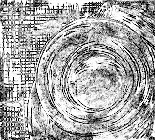 cup, lino print white acrylic