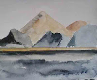 South Dock viewed from North Dock. Watercolour, April 08