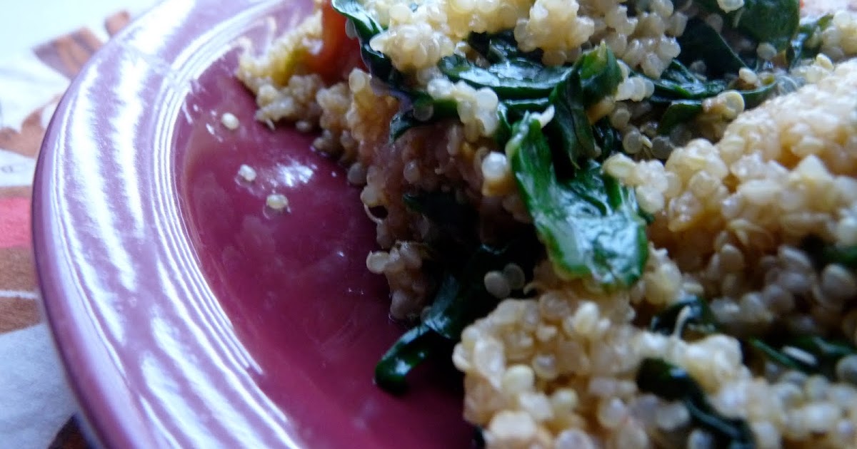 Better Than Never recipe lemon garlic quinoa with spinach and tomatoes
