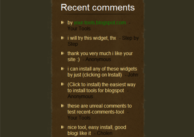 Recent comments widget - for blogger Recent comments widget - for blogger