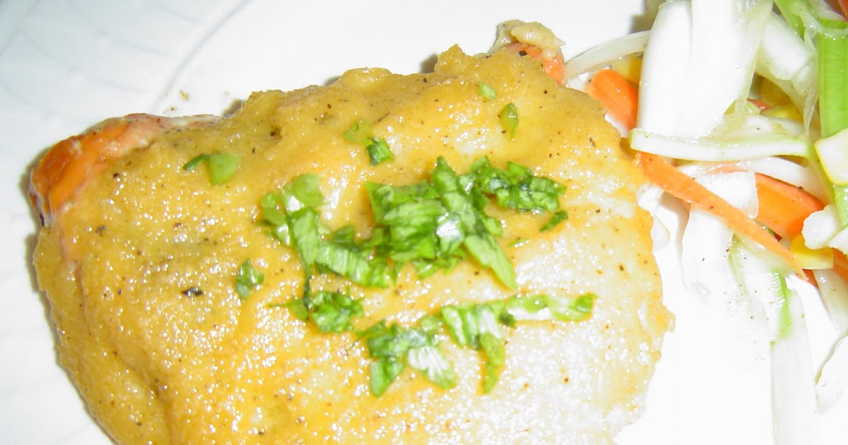 A Hint of Spice BAKED SALMON WITH CHEESE SAUCE