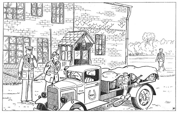 Cartoon of the Redhill Aerodrome raid