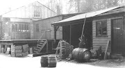 View of the Cooper's shop at bottom of yard, c1934