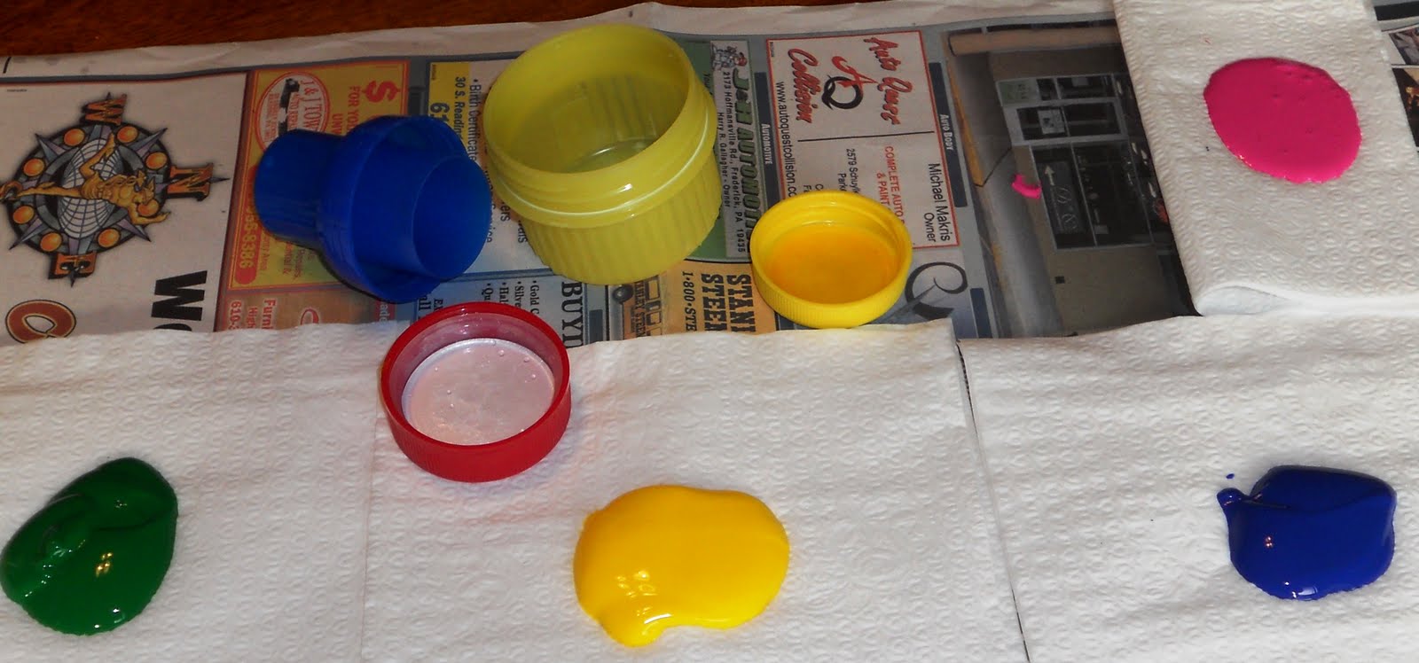 Preschool Playbook Bottle Cap Painting