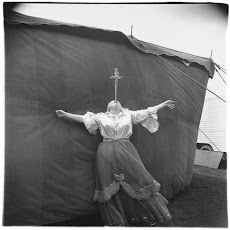 Albino Sword Swallower at a Carnival, Md