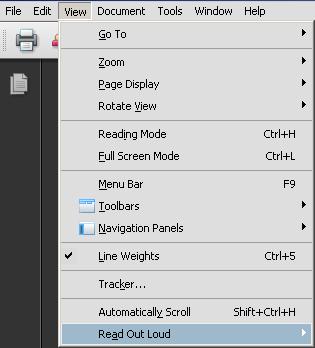 Read Out Loud Adobe Reader Not Working
