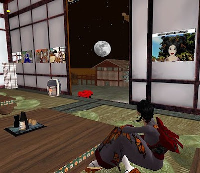 Watching the moon, Karyukai Okiya, SL Watching the moon, Karyukai Okiya, SL