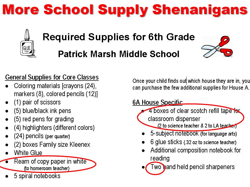 teacher school supplies list teacher school supplies list