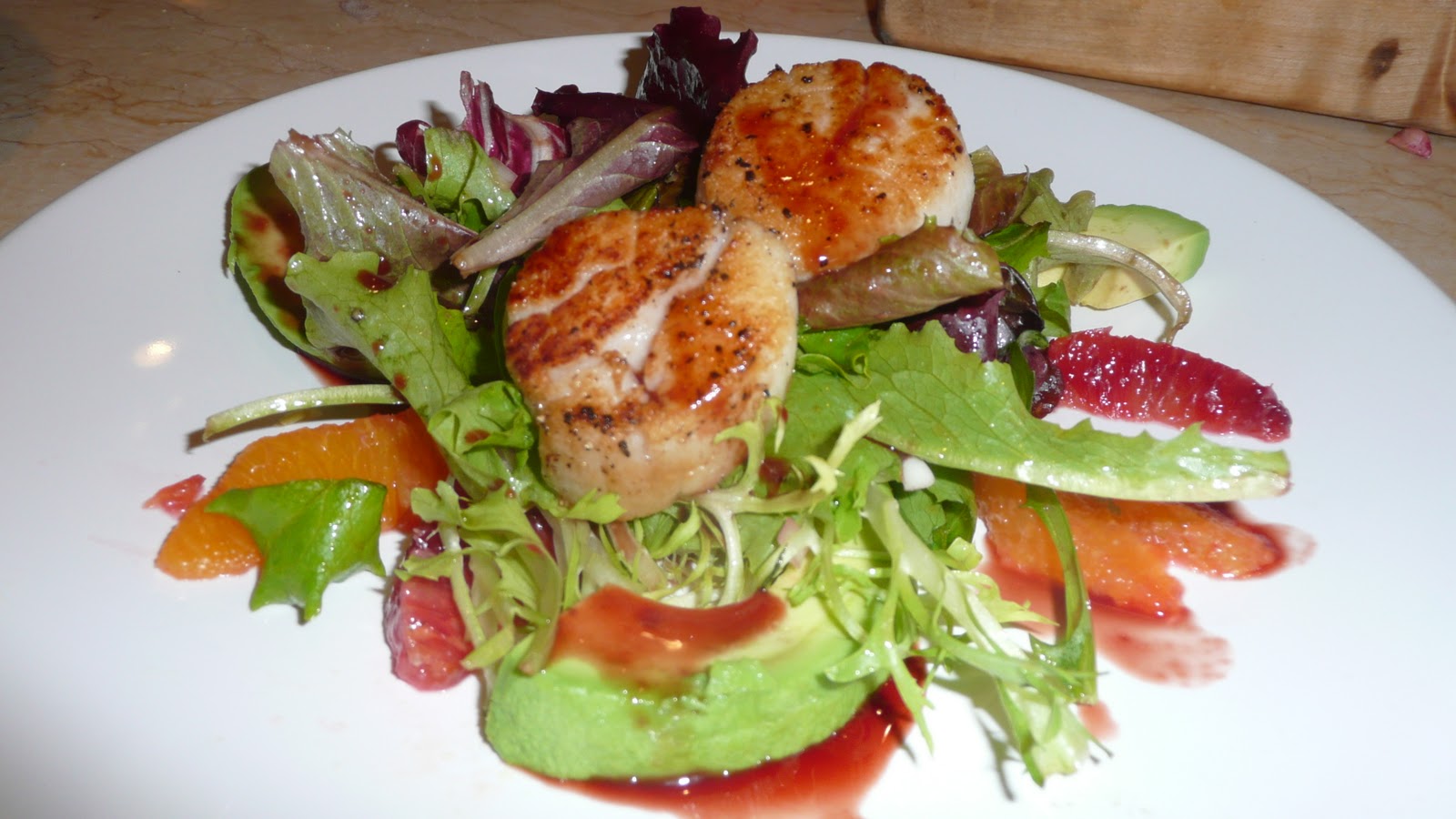 Experiments in the kitchen Seared Sea Scallop Salad with Blood Orange
