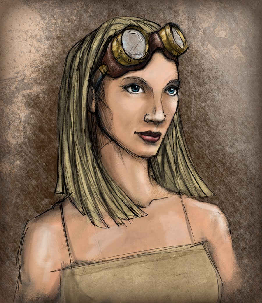 Michael Murdock Illustration blog. Girl with Goggles part 2