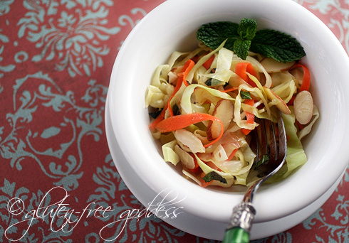 I love warm coleslaw as a vegan snack