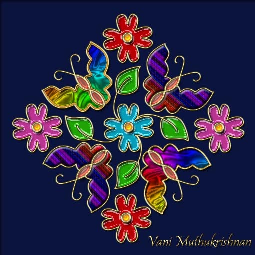My Kolam Flowers and Butterflies
