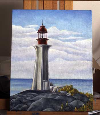 lighthouse oil painting