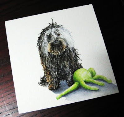 watercolour pet portrait painting
