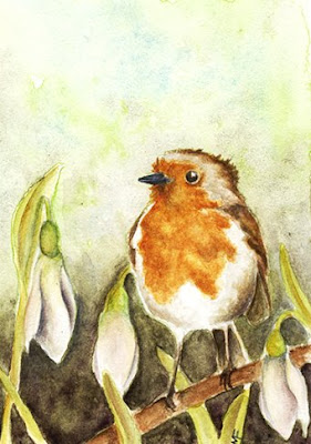 robin oil painting