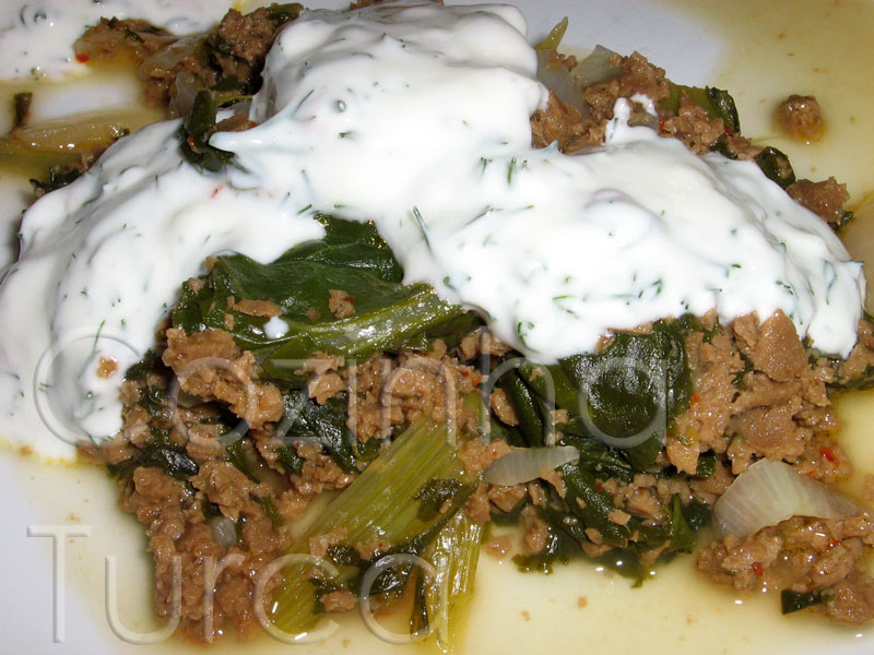 Estufado de Acelgas com Carne Picada (Pazı Kavurması)