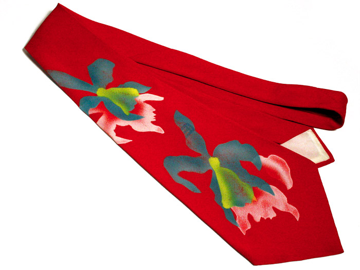 orchids on red