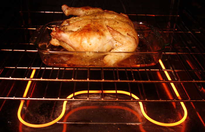 chicken in the oven