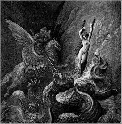 Knight, Dragon and Dame- by G Dore