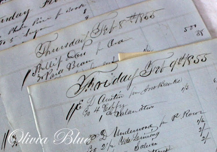 The Decorated House Fabulous Blue Antique Ledger Paper