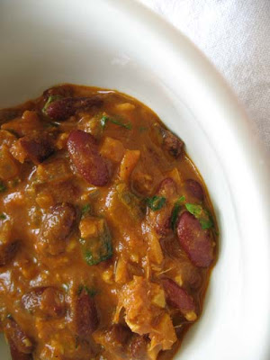 Kidney Beans in a Slowly Simmered Tomato Sauce with Shredded Paneer