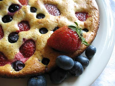 Baked Whole-Wheat Strawberry and Blueberry Pancakes