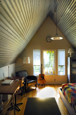 Building Green In Vermont Corrugated Metal Ceiling