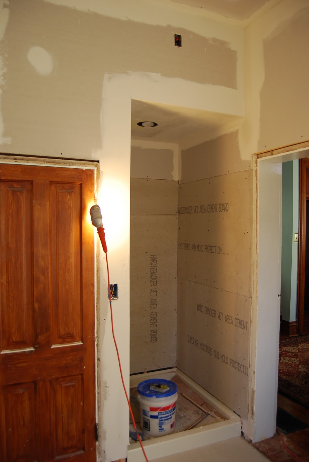 Stand and Deliver Bathroom renovation drywall and tub