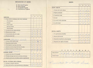 Jack Wiler's World: 3rd Grade Report Card