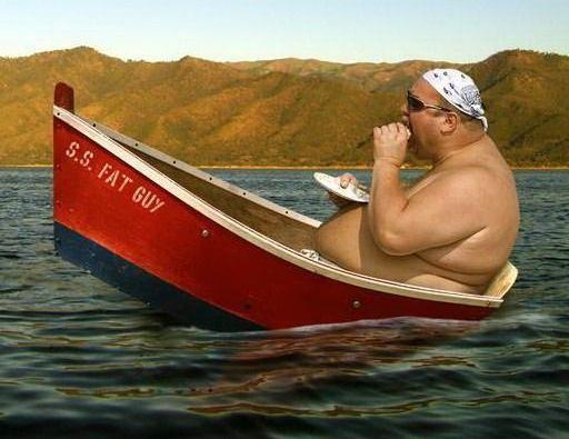 fat guy on computer