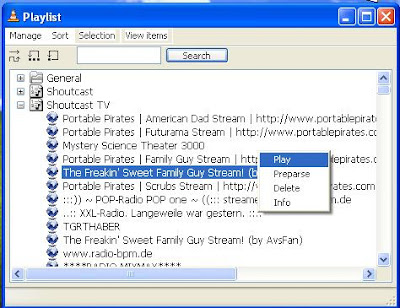 VLC media player playlist shoutcast TV_Shoutcast radio