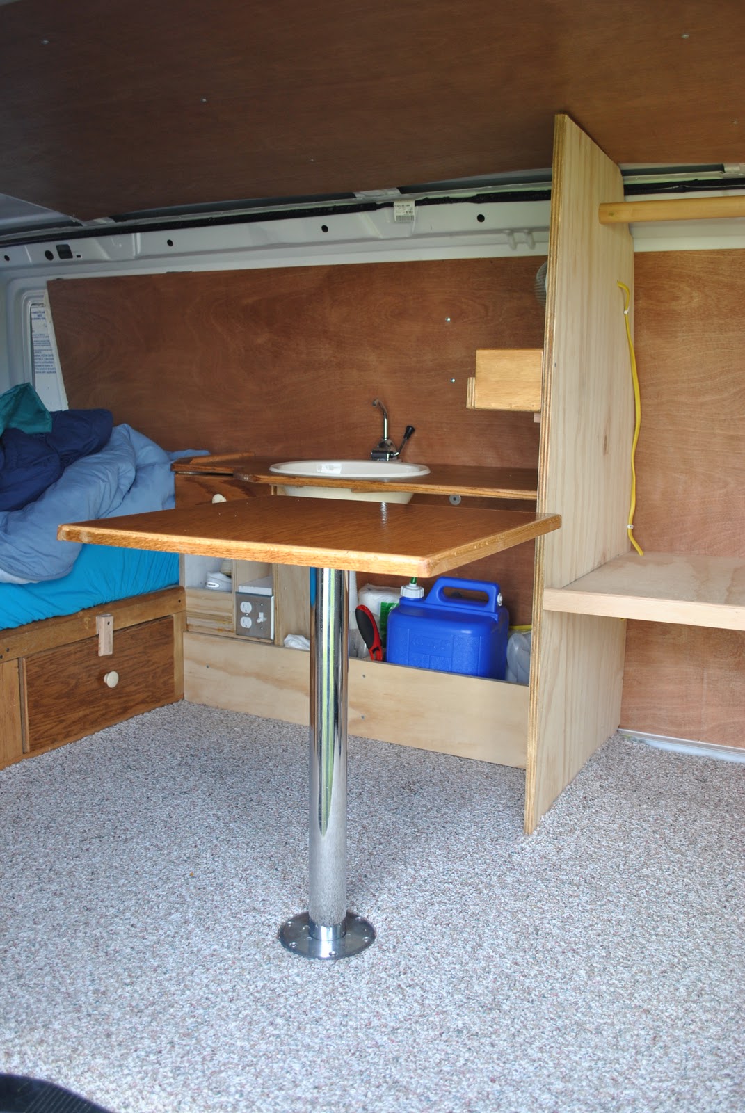 Ford Van Conversion Sink and Storage