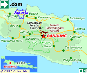 bandung map jakarta bogor java indonesia attractions tourist surabaya travel maps cities afkomstig van