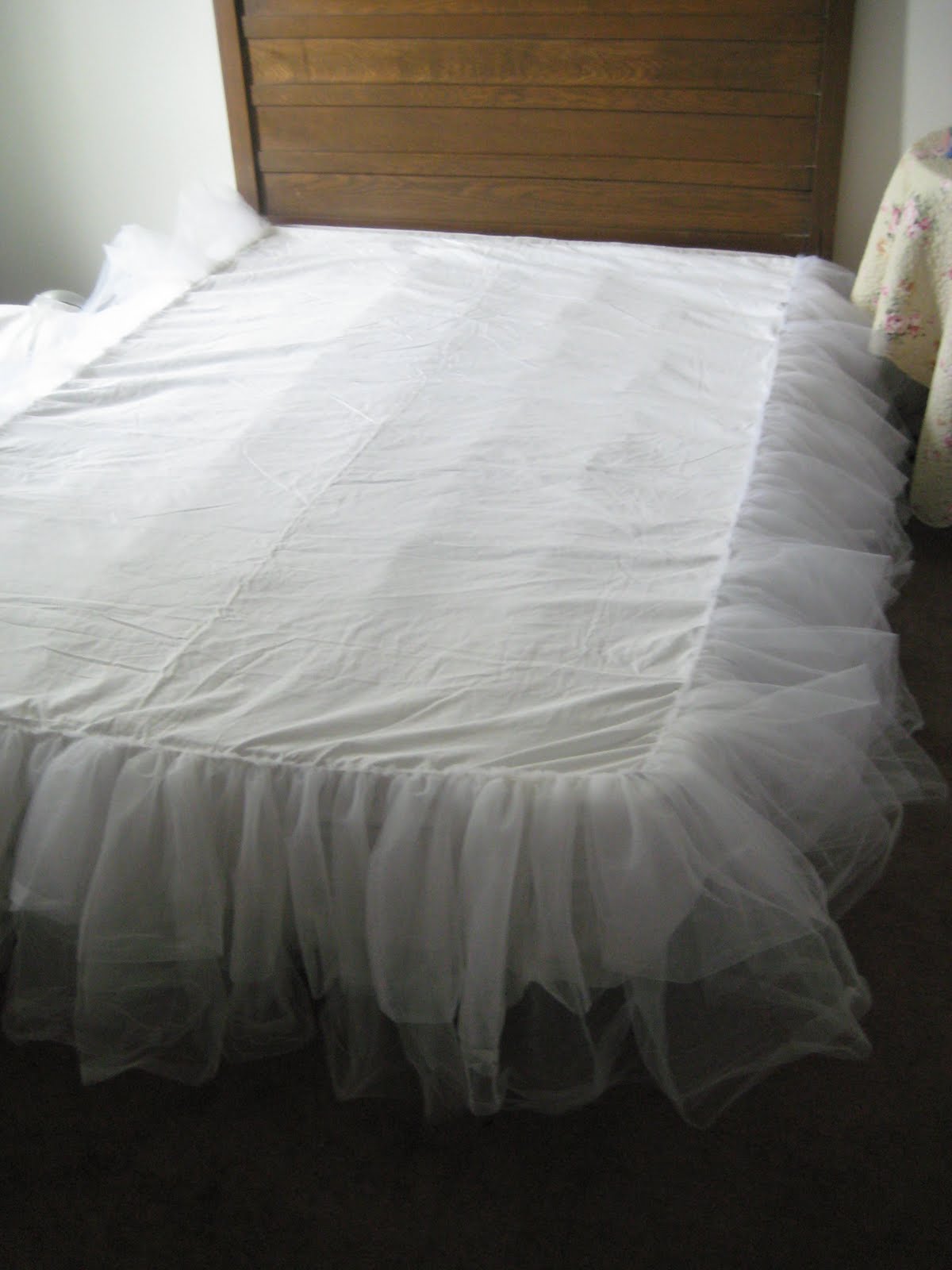 A Comfy Little Place of My Own Making a Tulle Bedskirt