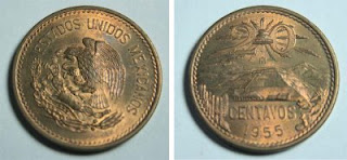 20 centavos mexicanos1973 - 20 centavos 1973 20C+1955