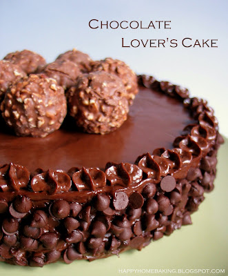  friends are chocolate lovers, I topped the cake with some Ferrero Rocher 